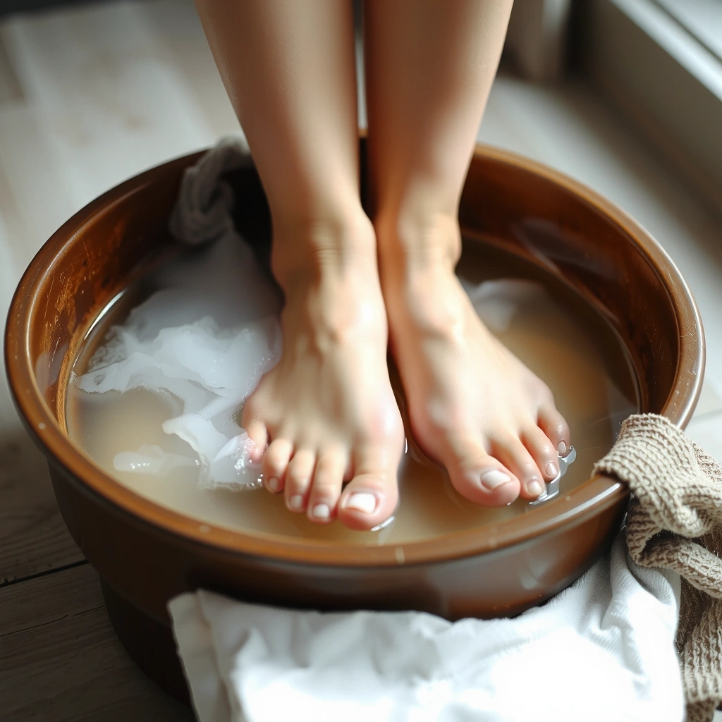 Kąpiel stóp wieczorem